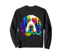 Brittany Spaniel Dog Colorido Pop Art Tie Dye Rainbow Sudadera