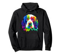 Brittany Spaniel Dog Colorido Pop Art Tie Dye Rainbow Sudadera con Capucha