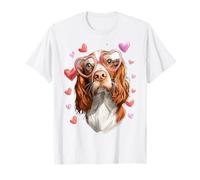 Brittany Spaniel Dog - Gafas de Sol para el día de San Valentín Camiseta