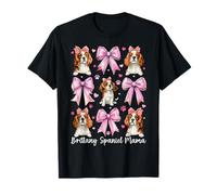 Brittany Spaniel Mama Dog Mom Mom Mother's Day Coquette Bow Camiseta