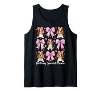 Brittany Spaniel Mama Dog Mom Mom Mother's Day Coquette Bow Camiseta sin Mangas