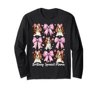 Brittany Spaniel Mama Dog Mom Mom Mother's Day Coquette Bow Manga Larga