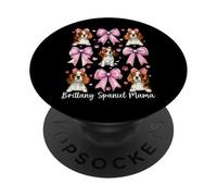 Brittany Spaniel Mama Dog Mom Mom Mother's Day Coquette Bow PopSockets PopGrip Adhesivo
