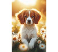 Brittany Spaniel Puppy face Notebook - Large 6 x 9 inches - 127 Pages