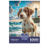 Brittany Spaniel Rompecabezas Adultos 1000 Piezas Perro Ilustración Puzzle Colorido, Exclusivo De Amazon para Y Niños ≥12 Años 38x26cm/1000pcs