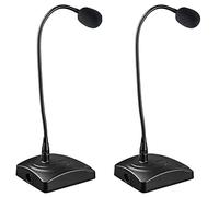 BRIUERG 2 micrófonos de conferencia QR-501 con cable, micrófono de condensador de cuello de cisne para reuniones de oficina