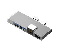 BRIUERG Hub de estación de acoplamiento Pro 4 5 6 con lector de tarjetas TF compatible con 4K, Gigabit Ethernet 2, USB 3.1, puerto A