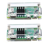 BRIUERG Juego de 2 estuches acrílicos 4 en 1 para Zero W y Pi Zero con disipador de calor