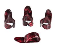 BRIUERG Juego de dedos para guitarra, juego de dedos a prueba de guitarra, accesorios para guitarra, juego de dedo pulgar (rojo)