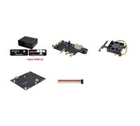 BRIUERG Kit NASPi + carcasa de metal + placa de expansión X823 + accesorios de repuesto para placa X-C1, ventilador PWM para servidor de almacenamiento NAS Raspberry Pie SATA HDD/SSD