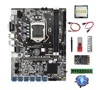 BRIUERG Placa base B75 ETH Miner 12USB+G1620 CPU+DDR4 4G RAM+128G SSD+controlador USB 64G +ventilador+cable SATA+cable de interruptor+grasa térmica