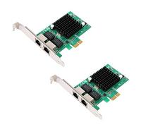 BRIUERG Tarjeta controladora de red Gigabit Ethernet Pci-E 10/100/1000Mbps, Rj45 X2 Dual 2 puertos Pcie Server Tarjeta de interfaz de red