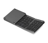 BRIUERG Teclado inalámbrico plegable recargable por USB para iOS, Android, Windows PC portátil Smartphone-Negro