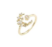 BriuNn Anillo de estrella de menisco simple de Corea del Sur Moda Temperamento Joker Anillo abierto Mujer -A