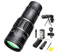Brivibe Monocular Bifocal Optical Zoom Telescope, 16X52 High Definition Monocular Telescope with Tripod and Phone Holder, for Bird Watching, Hiking, Concerts, Travel (1 Set)