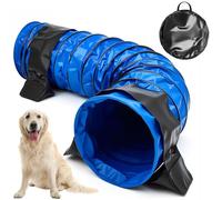 Briwooody Túnel de agilidad para perros de PVC de 24 pulgadas con sacos de arena de 10 pies, equipo de entrenamiento de agilidad para perros con 2 bolsas de arena, bolsa de transporte y 4 estacas de