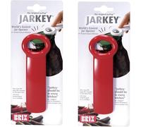 Brix, Abridor fácil original de llaves para tarro, ideal para niños y personas con artritis y túnel carpiano, 14 cm, Rojo, 2 unidades