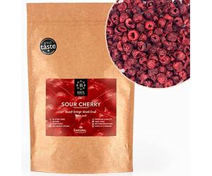BRIX Cerezas Agrias Liofilizadas | Cereza Ácida Entera Deshidratada Guindas 100% Natural 105g | Premio Gran Sabor de Frutas Deshidratadas | Sin OGM ni Gluten, Vegano y Retenido de Vitaminas