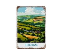 Brixham Devon Travel English Seaside Town Devonshire Harbor British Coastal Fishing Village_3 Wall Decor Art Metal Tin Poster Modern Home Decor Art Home Bar Shop Decor Vintage Sign 30 x 20 cm
