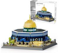 BrixStation Juego de bloques de construcción, 983 piezas Dome of The Rock, Masjid Al-Aqsa Jerusalem Model Building Blocks Kit, Landmark Architecture Mirco Bricks Model Set para niños y adultos