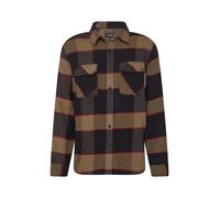 Brixton Camisa 'BOWERY' brocado / marrón claro / antracita / rojo claro S brocado / marrón claro / antracita / rojo claro