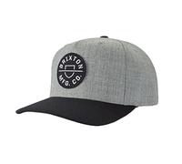 BRIXTON Crest C MP Snapback Gorra de béisbol, Gris Jaspeado/Negro, Talla única Unisex Adulto