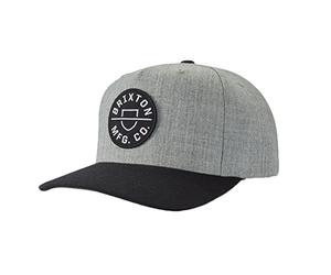 BRIXTON Crest C MP Snapback Gorra de béisbol, Gris Jaspeado/Negro, Talla única Unisex Adulto