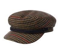 BRIXTON Gorra Marinera Fiddler Pepita Gorro de Marinero Baker Boy (58 cm - marrón)