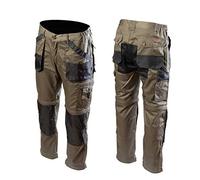 Brixton Pantalones de trabajo de verano, 2 en 1, pantalones de trabajo, pantalones de jardín, pantalones de seguridad, pantalones de trabajo, ropa de trabajo, marrón, 46