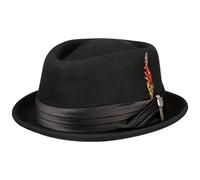 BRIXTON Stout Pork Pie Sombrero, Negro, S para Hombre