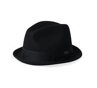 Brixton Unisex Staten Fedora, Negro, Talla única, Negro, Talla única