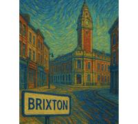 Brixton van Gogh style notebook | 8x10 lined 100 pages | love Brixton souvenir London journal notepad | get it done notebook