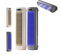 Brizaac Aire Acondicionado Portátil, Silencioso, Control de 3 Velocidades de Viento, para Uso Personal o Doméstico, 1 Unidad, 50 Gramos, Blanco y Azul, Incluye 1/2 Piezas