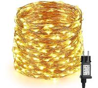 BrizLabs Guirnalda Luces Navidad, 20M 200 LED Luces de Árbol de Navidad Blanco Cálido Interior Enchufe Impermeable 8 Modos Alambre de Cobre Cadena Luces para Fiesta Boda Exterior Casa Balcón Jardín