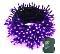 BrizLabs Halloween Cadena de Luces Interior, 20M 200 LED Púrpura Guirnalda Luces Árbol de Navidad Pilas 8 Modos Impermeable Exterior Decoración Iluminación para Jardín Patio Boda Carnaval Partido