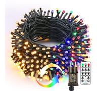 BrizLabs Luces de Arbol de Navidad Exterior, Guirnalda Luces 35M 300 LED Cadena de Luces Navidad Blanco Cálido y Colores Regulable 11 Modos con Control Remoto Decoración Para Casa Boda Fiesta Jardín