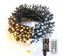 BrizLabs Luces de Navidad Exterior, 25M 200 LED Cadena de Luces Blanco Cálido y Blanco Frío Regulable 11 Modos Guirnalda Luces con Control Remoto Decoración Para Balcón Fiesta Boda Arbol Jardín
