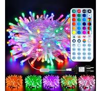 BrizLabs Luces de Regalo para Mamá Interior, 20M 200 LED Guirnalda Luces de Colores RGB que Cambian Luces de Hadas de Navidad a Prueba de Agua para Exterior Habitación Fiesta Casa Jardín Balcón