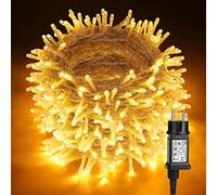BrizLabs Navidad Decoración Exterior, 80M 800 LED Blanco Cálido Guirnalda Luces Interior Enchufe 8 Modos Impermeable Árbol de Navidad Luces de Hadas para Casa Boda Fiesta Jardín Balcón