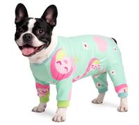 BRKURLEG Pijama para perro, traje suave de recuperación de 4 patas, pijama para perros de manga larga que evita que se caiga, mameluco para mascotas, lindo y elástico, ropa para cachorros, pijamas
