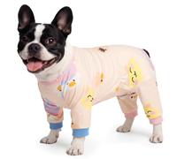 BRKURLEG Pijama para perro, traje suave de recuperación de 4 patas, pijama para perros de manga larga que evita que se caiga, mameluco para mascotas, lindo y elástico, ropa para cachorros, pijamas
