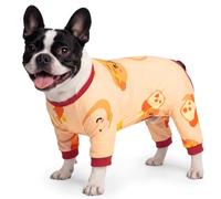 BRKURLEG Pijama suave para perro de 4 patas, traje de recuperación para perros con antilamidos, mameluco elástico transpirable que evita que se caiga, bonito mono para cachorros de razas pequeñas a
