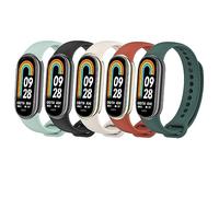 BRLYYOE 5PCS Correas Compatible para Xiaomi Mi Band 8, Pulseras Xiaomi Smart Band 8 Colorido Suave Silicona Reloj Recambio Correa Transpirable Impermeable Pulsera de Repuesto para Xiaomi MiBand 8