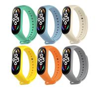 BRLYYOE 6PCS Correas Compatible para Xiaomi Mi Band 7, Pulseras Xiaomi Smart Band 7 Colorido Suave Silicona Reloj Recambio Correa Transpirable Impermeable Pulsera de Repuesto para Xiaomi MiBand 5/6/7