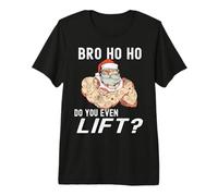 Bro Ho Ho Do You Even Lift? Rata Tatuada Swole Santa Gym Rat Camiseta Premium