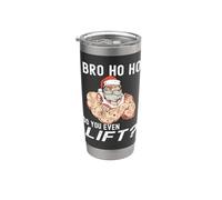 Bro Ho Ho Do You Even Lift? Rata tatuada Swole Santa Gym Rat Vaso térmico de acero inoxidable de doble pared