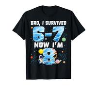 Bro I Survived 6-7 Now I'm 8 Space Astronaut Birthday Party Camiseta