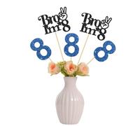 Bro I'm 8 Centerpiece Sticks - Decoración de mesa para fiesta de cumpleaños de niño de ocho años - Suministros de decoración para cabina de fotos de fiesta de cumpleaños número 8 - Paquete de 12