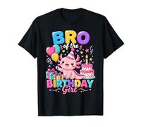 Bro of The Birthday Girl Cute Axolotl Family Party Camiseta