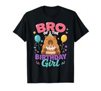 Bro of The Birthday Girl Cute Capybara Family Party Camiseta